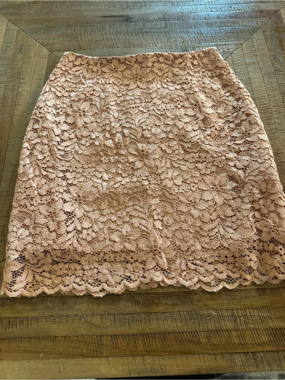 Zara Knit Lace Mini Skirt - Feminine Scallop Hem - Picture 2 of 5